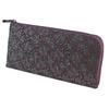 Inden Long Billfold Purple with Black Small Rose [Inden-ya] Wallet, A, L-shaped Zipper, Deerskin, Lacquer, Pattern, 2315-06-176