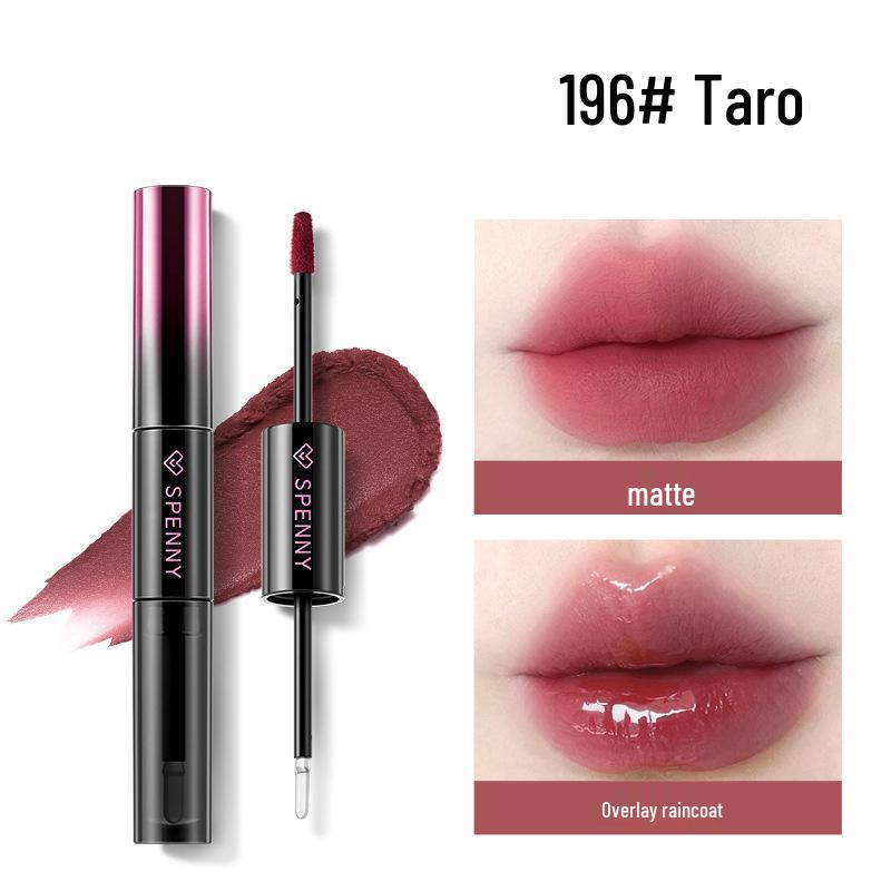 Shapeni Double-Ended Mirror Lip Gloss & Plump Lip Mud - Long-lasting, Non-Staining, Ideal for Students, Asian Makeup.