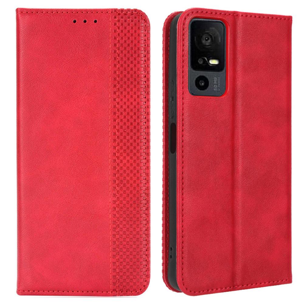

Ретро откидная обложка для TCL 40 XE/40 X T601D/NxtPaper 5G Магнитная подставка Чехол-кошелек из ПУ кожи Чехол для телефона Red