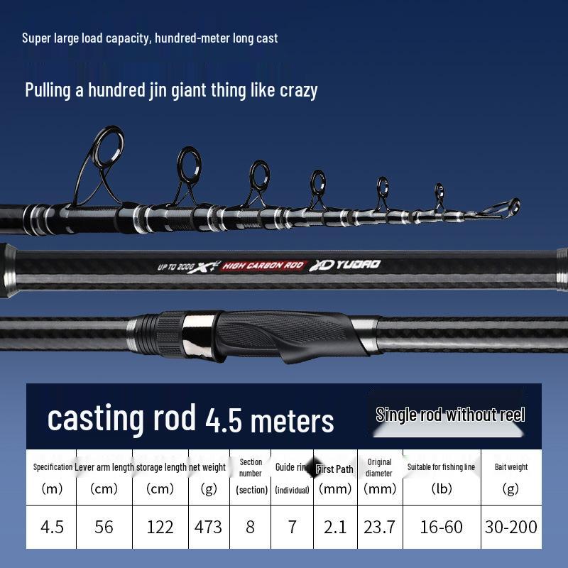 Linhu Sea Rod: New Super Hard Carbon Fiber Upgrade for Long-Distance Casting, Ideal for Sea and Rock Fishing.