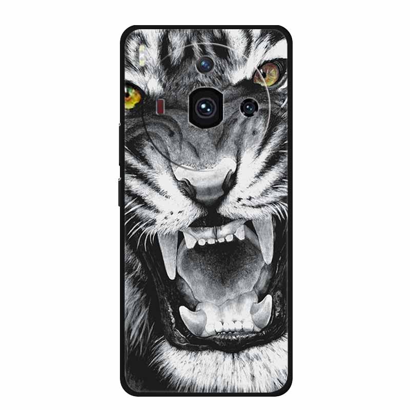 For Iphon 14 Luxury Phone Case Apple Iphone14 Pro Pro Max Plus Black TPU Soft Cover Silicone Shield Animal Lions Tiger Bunper