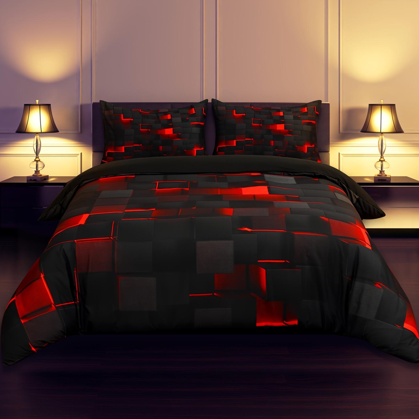 

Blue And Black Bedding Duvet Cover Set Light Geometric Bedding Set For Kids Boys Girls Comforter Cover Set Bedspread Cover 90X200cm