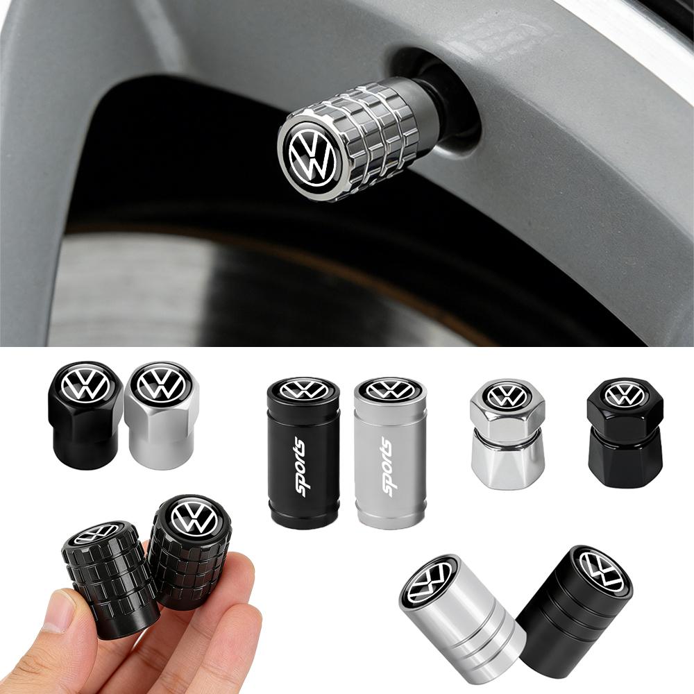 4PCS Car Wheel Tire Valve Stem Caps Metal Valve Accessories Auto Cover for Volkswagen VW R Line R32 Touareg Passat Polo 4 Motion Zq3