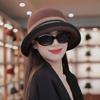 Retro Winter Hat Wool Basin Hat Casual Bucket Hat  for Women