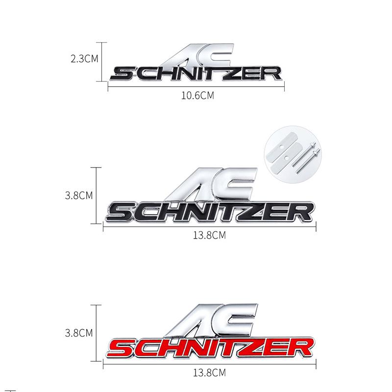 1Pcs 3D Metal AC SCHNITZER Emblem Badge Car Sticker Accessories For BMW X5 X1 E46 E90 E60 F10 F30 E39 E36 F20 E87 E92 F31 E30 ud2