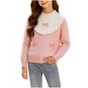 Girls' Knit Sweater with Round Neck Long Sleeve Pullover