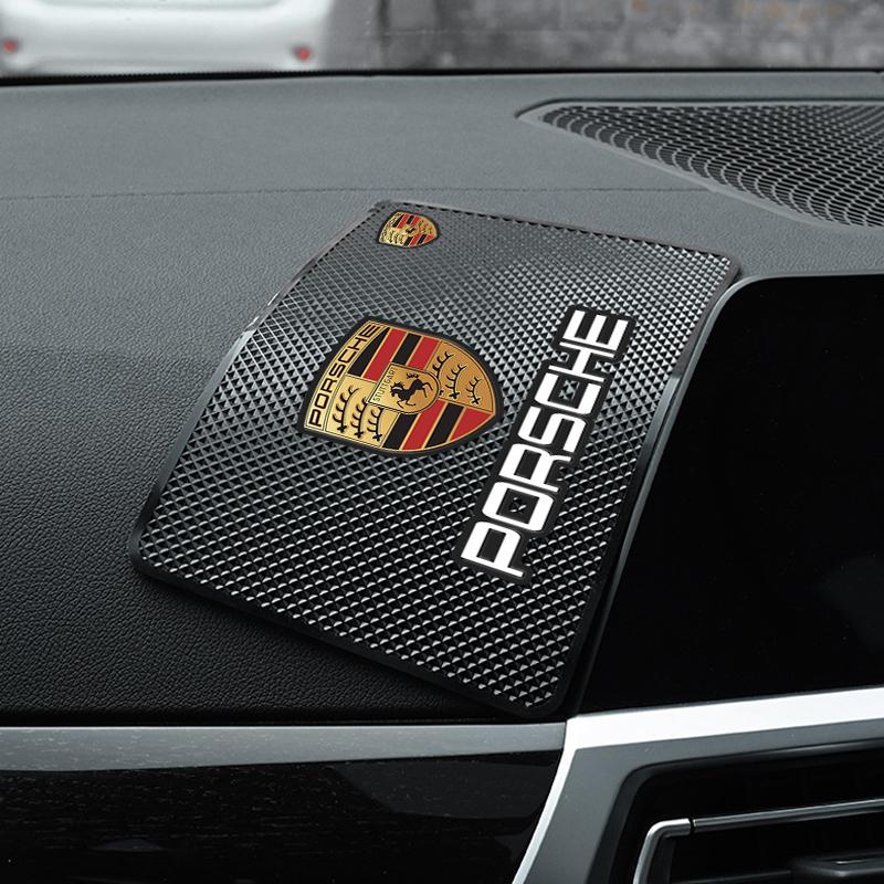 1Pcs Car Emblem Anti Slip Pad Phone Holder Non-Slip Mat Car Stlying For Porsche Boxster Cayenne Panamera Macan Cayman 911 918 996 917 991