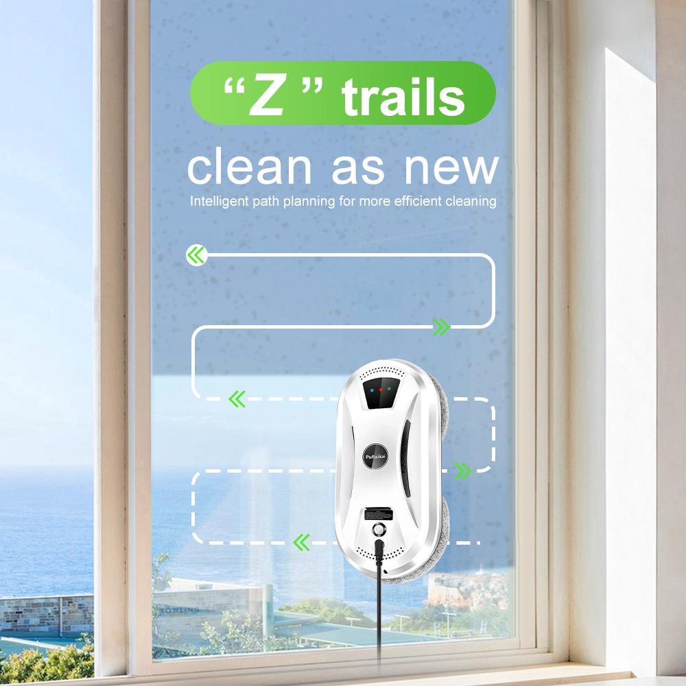PuRuiKai Aspirateur robot ultra fin robot de nettoyage de vitres fenêtre électrique verre limpiacristales télécommande pour la maison