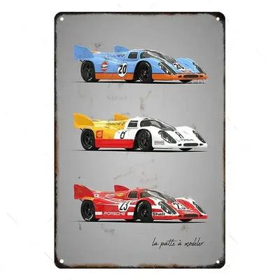 F1 Racing Posters Vintage Metal Tin Signs Decor World Famous Cars Retro Decorative Tin Sign Auto Club Pub Bar Room Wall Art