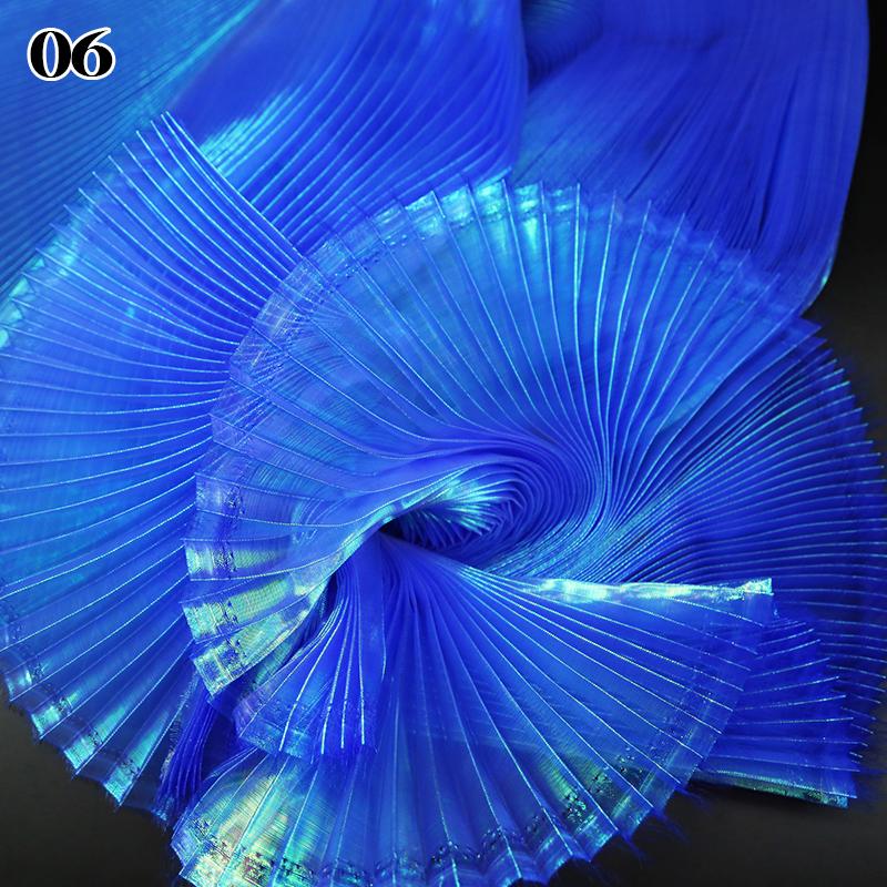 1M Iridescent Organ Pleated Fabric Shiny Magic Coloured Voile Fabric For DIY Costume Wedding Photography Background Decor