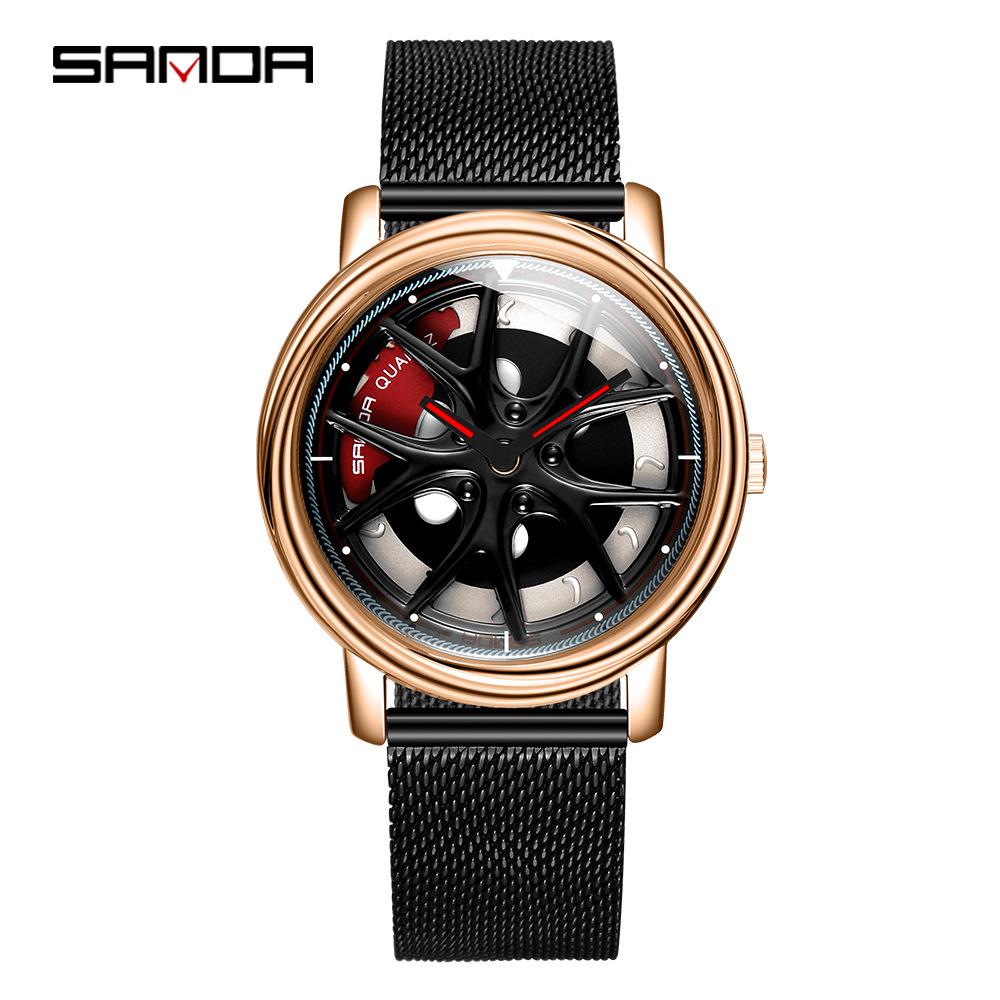 Sanda Meilleure Vente 1088 Montre pour Adolescent: Personnalisé, Cadran Rotatif 3D, Tendance, Quartz Étanche.