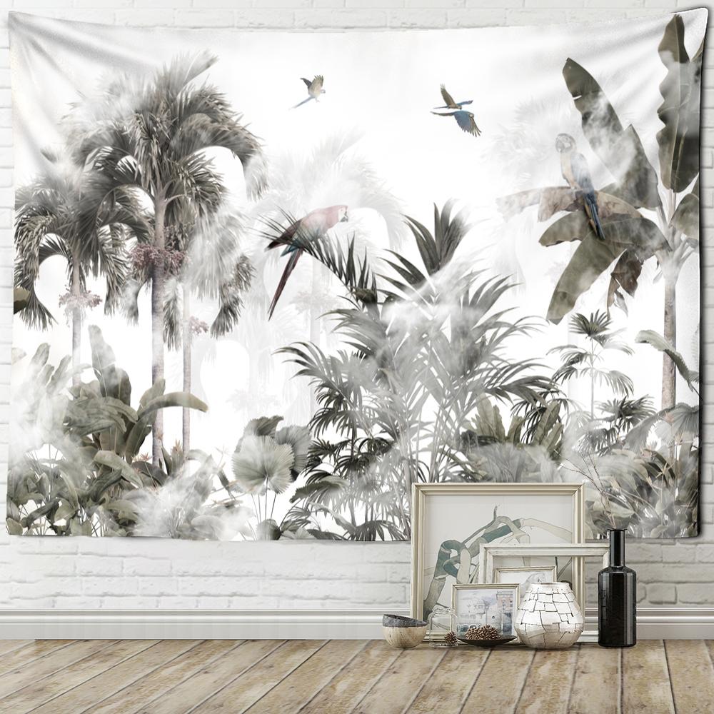

Гобелен «Попугай в тумане» психоделический хиппи Тапиз Бохо настенная роспись Эстетическая комната домашний декор 320x182cm