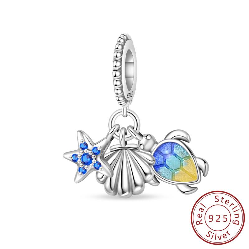 100% Copper Tortoise Starfish Coconut Luminous Ocean Surfing Charms Beads Fitoriginal Bracelets Diy Jewelry