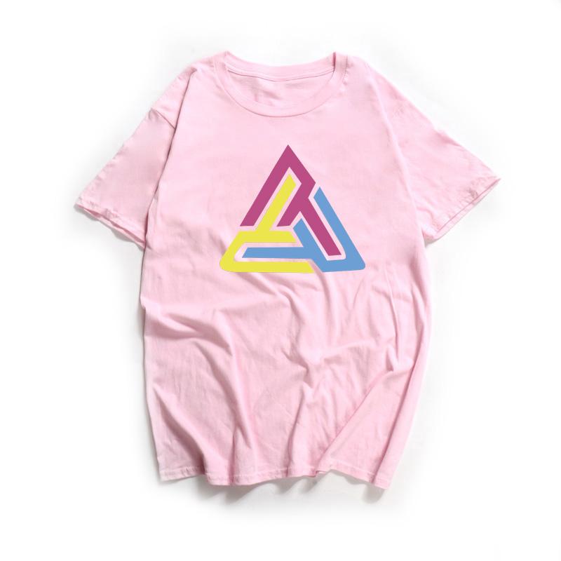 New Summer Man'S T Shirt Brand  BLACK PYRAMID Hip Hop T-Shirt Unisex Cotton Colorful Triangle Print Chris Brown Hip Hop Tees Tops