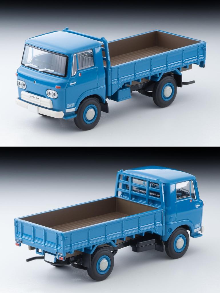 Tomytec Tomica Limited Vintage 1/64 Scale LV-191b Isuzu Elf High-Floor Platform Blue 1966 Model (Finished)