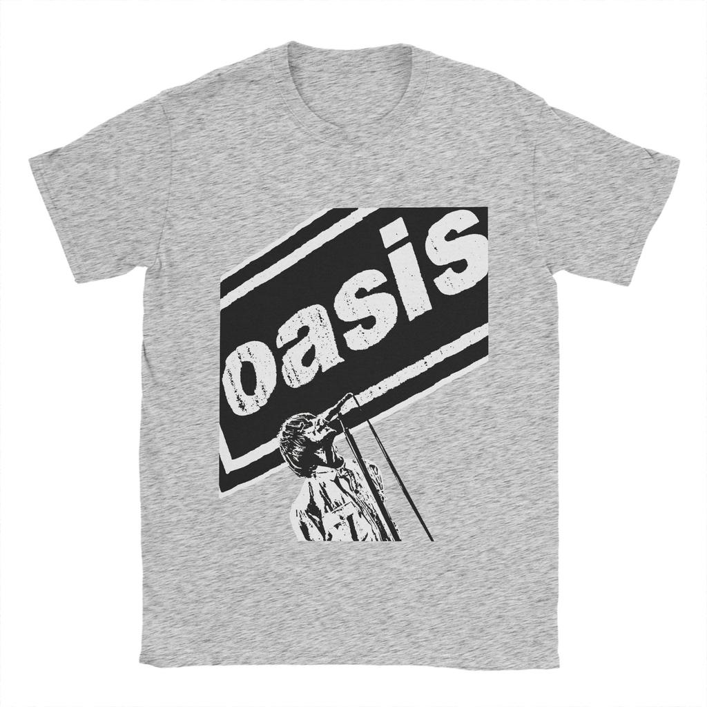 Men T-Shirt Oasi/s  Hipster Cotton Tee Shirt Short Sleeve Rock Band   T Shirts O Neck Tops Plus Size