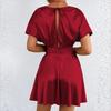 Low Cut V Neck Sexy Fashionable Dress Elegant Waist Cinched Summer New Arrival Women's Clothing Short Sleeveless Dress