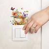Cartoon Flower Cup Butterfly Switch Sticker Self-Adhesive Removable Wall Sticker Hallway Living Room Home Decor