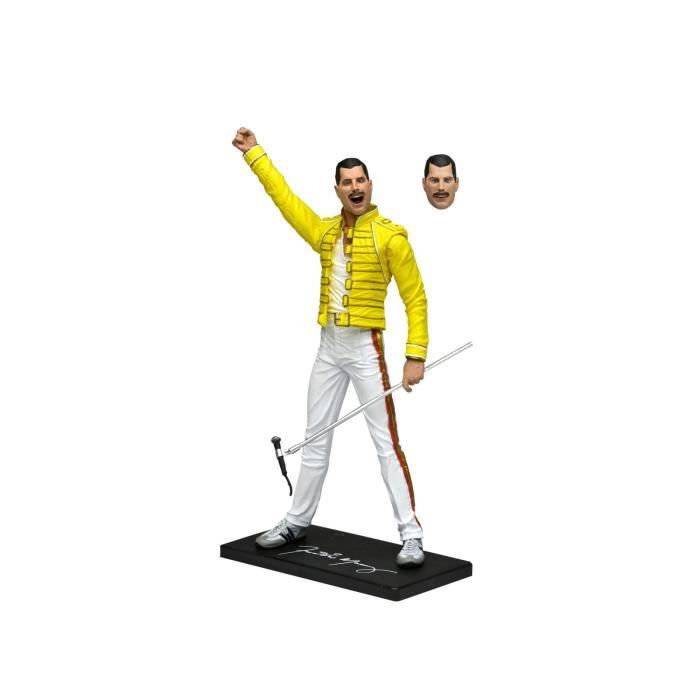 Figurine - NECA - Freddie Mercury (Yellow Jacket) - 18 cm - Articulée - Accessoires inclus