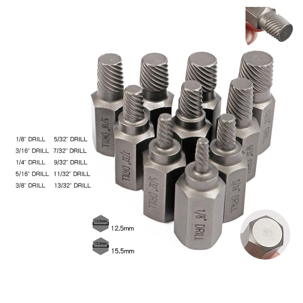 13Pcs Screw Extractor Set Damaged Broken Bolt Screw Extractor Hex Head Extractor