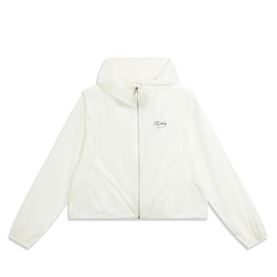 Solid Color Zipper Hooded Versatile Sports Windbreaker Women Outerwear AFDW512-3