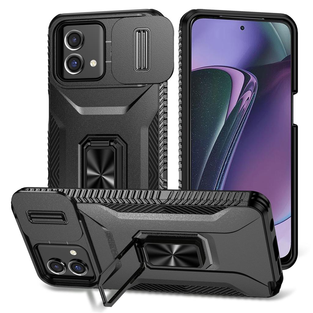 Pro Motorola Moto G Stylus 5G (2023) Pouzdro Camshield Stojánek TPU+PC Protiskluzový Kryt na Telefon