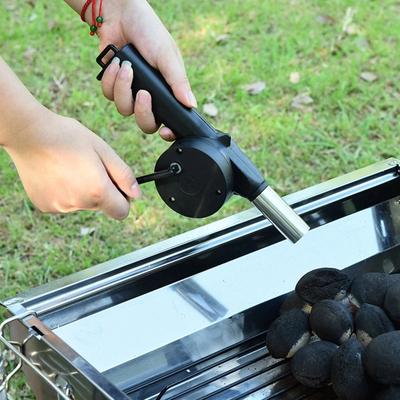 New Outdoor Cooking BBQ Fan Air Blower For Barbecue Fire Bellows Hand Crank Tool Picnic Camping BBQ