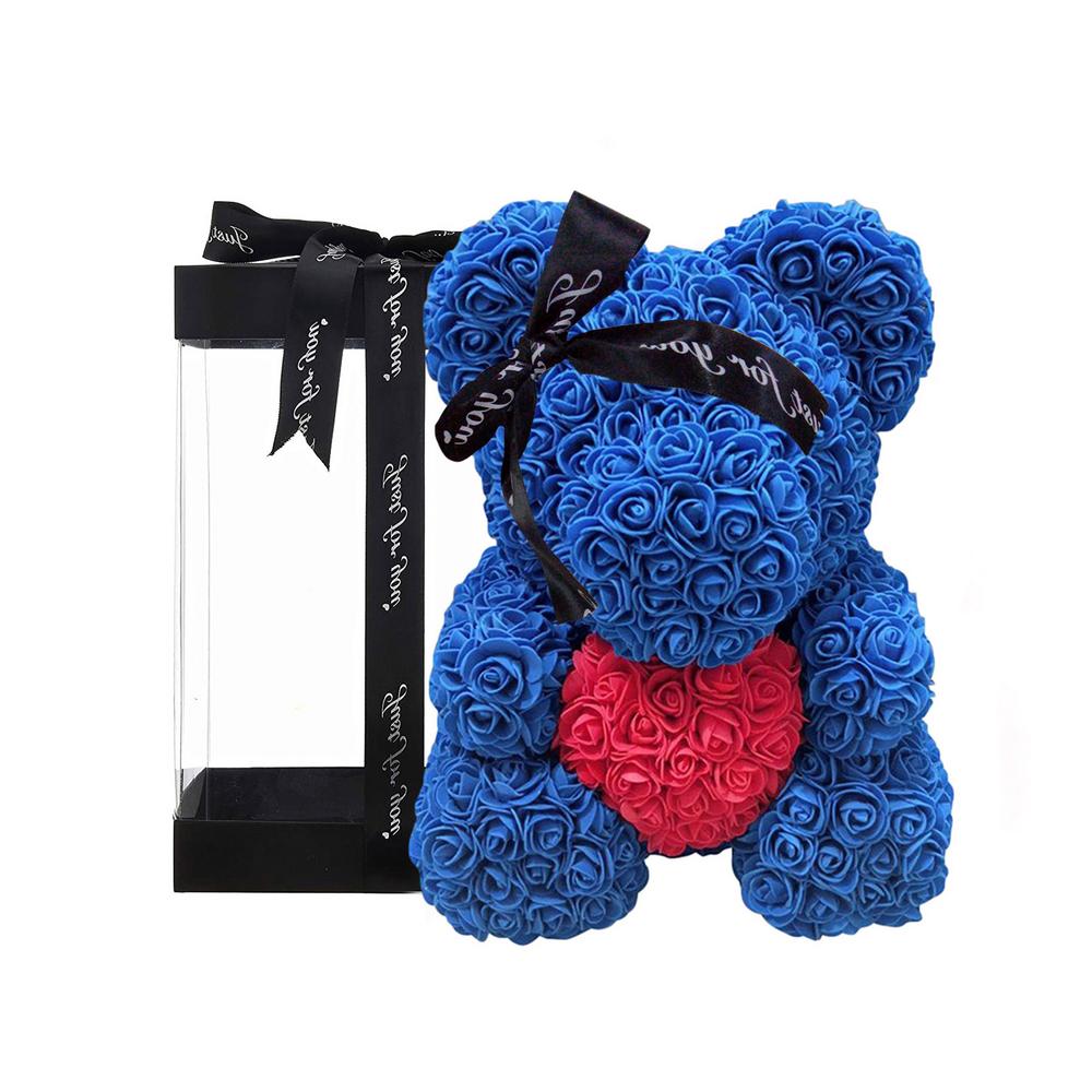 

Искусственные цветы, мишка из роз 25 см, искусственная роза, мишка, День святого Валентина, свадьба, день рождения, рождественские подарки, Прямая поставка