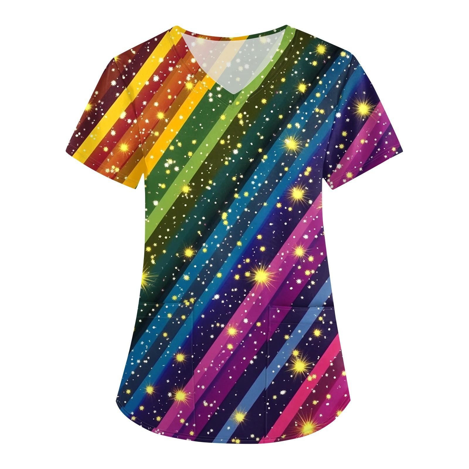 

Женская мода V-образный вырез с короткими рукавами рабочая одежда с карманами карнавальный принт верхняя одежда по уходу L