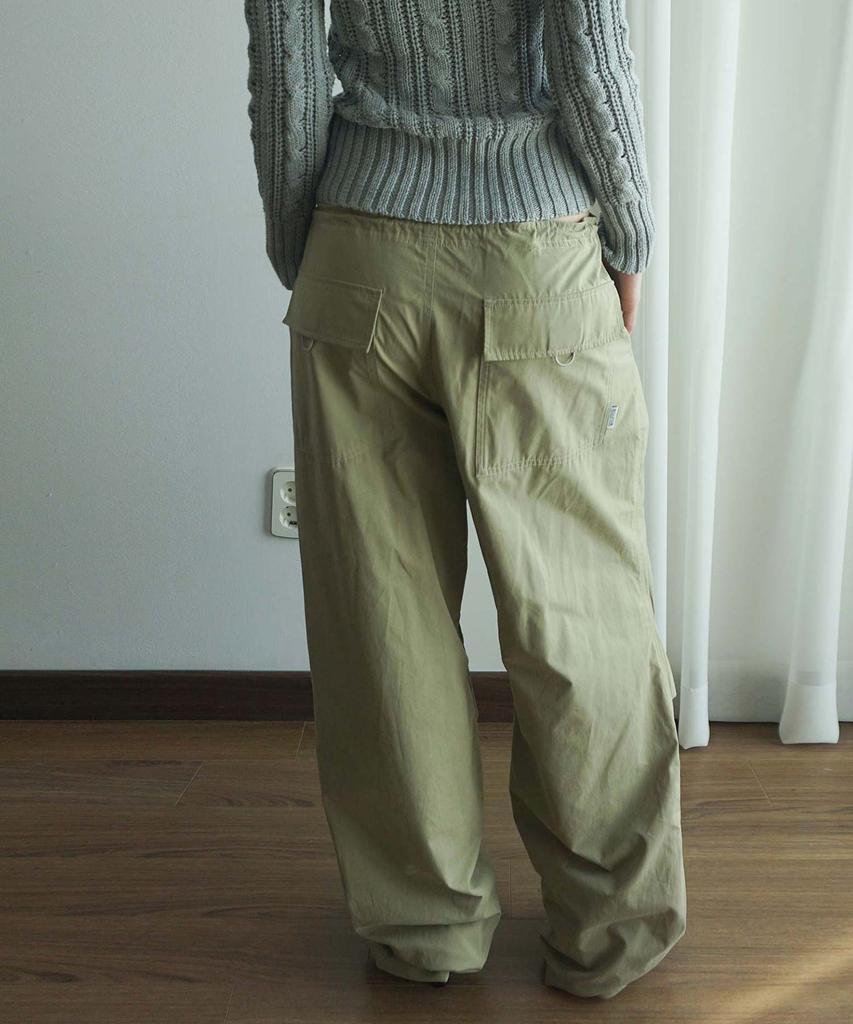 SCULPTOR String Parachute Pants Washed Beige