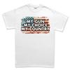American Flag Unisexs Cotton TShirt Athletic Casual Retro Style White