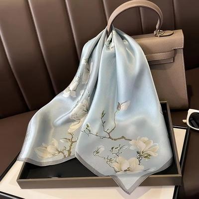Square Scarf Natural Silk Women Hairband Foulard High Quality Bandana Scarfves Female Neckerchief Headkerchief Shawl Wrap