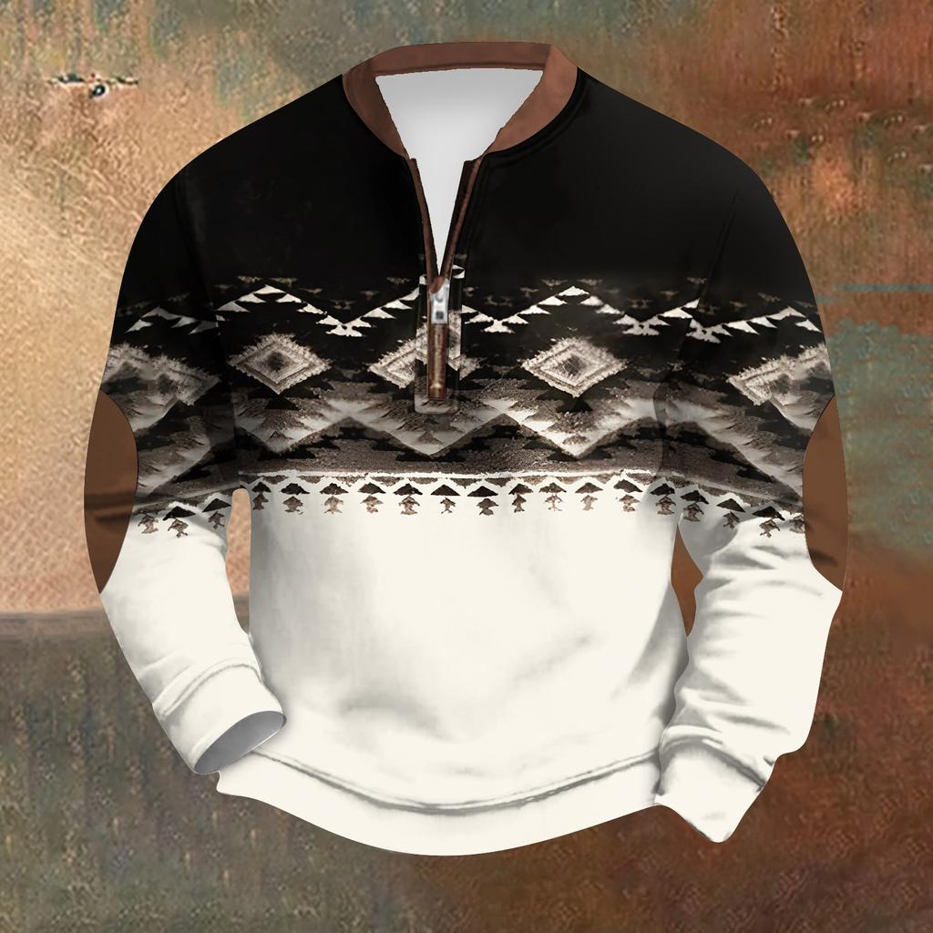Men's Retro Casual Gradient Printed Sweatshirt