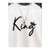 Boy's King Printed Black And White Shorts T-shirt Set