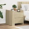 VidaXL Bedside Table Sonoma Oak 45x50x50 Cm Engineered Wood, Bedside Furniture, Side Table, Bed Cabinet, 848285