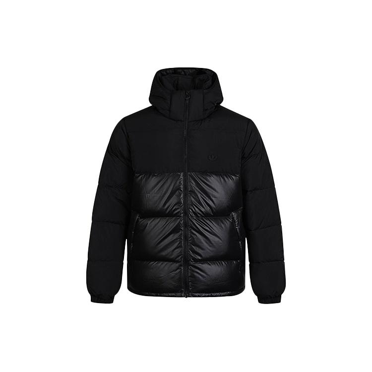 adidas originals Down Regen Puff Stay Warm Splicing Sports hooded down Jacket Black Men s GE1324 XS