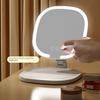 Foldable LED Makeup Mirror Adjustable Touch Control Vanity Mirror with Lights Non-slip Base Dimmable Lighted Desktop Mirrors
