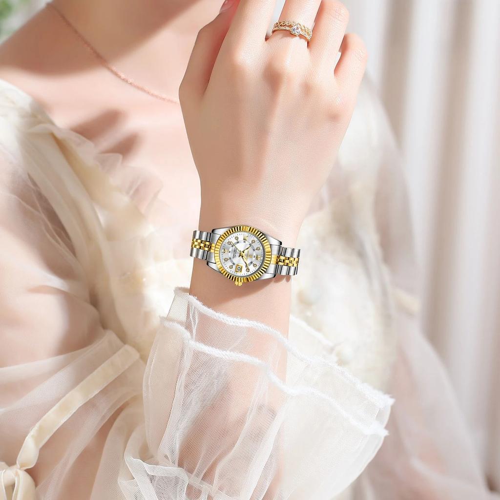 POEDAGAR Fashion Luxury Ladies Wristwatch Waterproof Luminous Date Watch For Women Stainless Steel Quartz Trendy Women's Watches