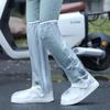 Thickened High Tube Waterproof Riding Shoe Covers Rain Boots over Knee Length Wear Resistant Bicycle Outerwear Shoe Covers