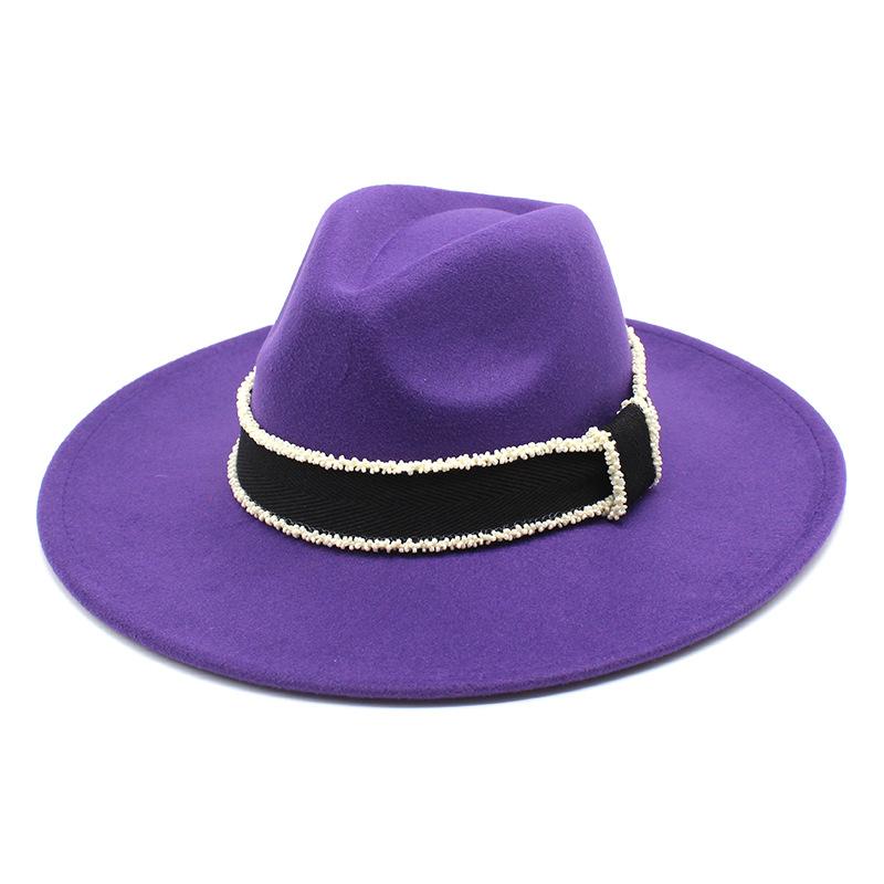 Retro Multi-Color Peach Heart Top Hat, Big-Brimmed Jazz Hat, British Woolen Felt Hat, Men'S And Women'S Top Hat 9.5Cm