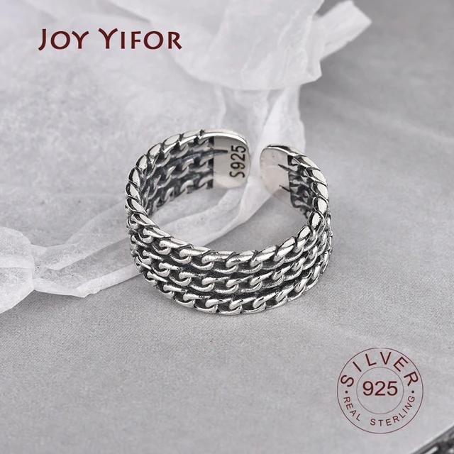 

BFCLUB Silver Color rings Bijoux 2020 Simple Style Silver Color Multilayer Line Rings For Women Gifts Large Chains Rings