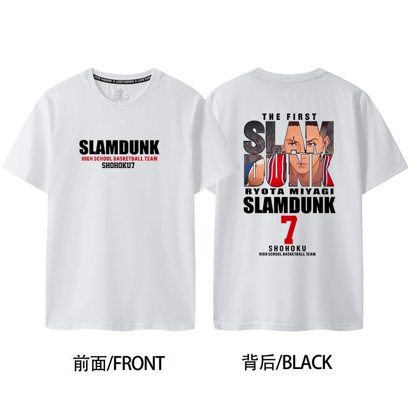 Slam Dunk Master Sakuragi Flower Path SHOHOKU Team Jersey Short Sleeved Men's&women's Pure Cotton Basketball T-shirt 71105