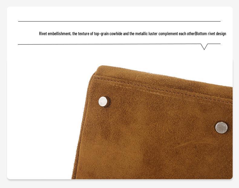 Gefrostete Rindsleder Schulter-Umhängetasche - Retro Herbst/Winter High-End Mode Nische Damen-Tasche.