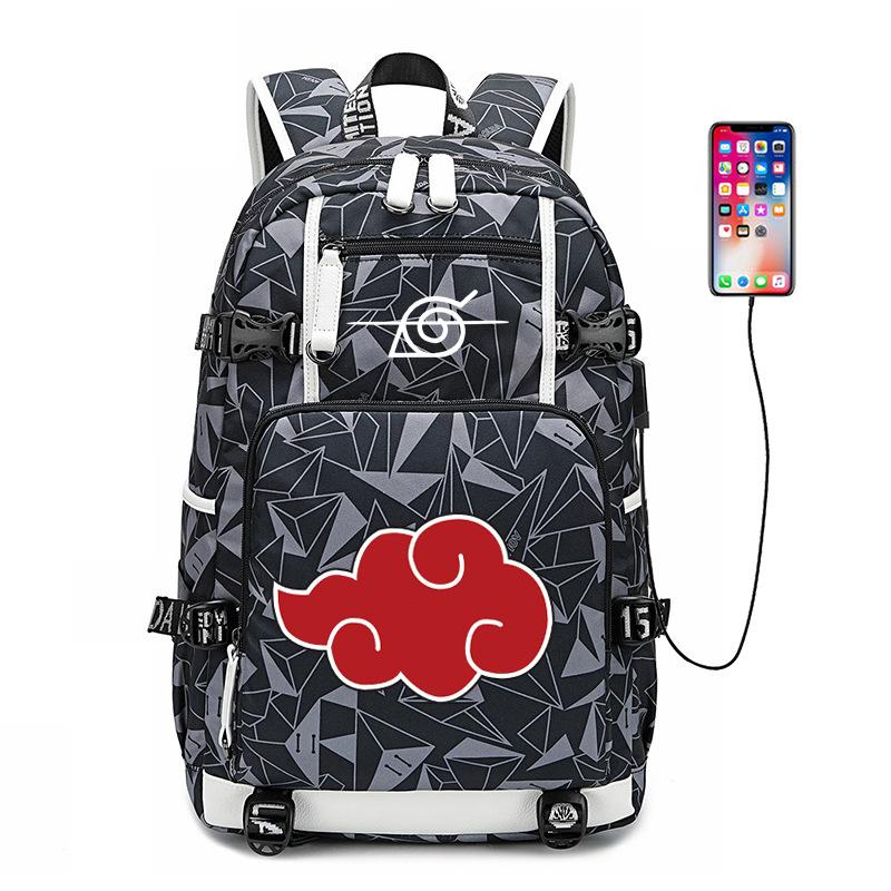 Schoolbag Male Whirlpool Naruto Akira Kaleidoscope Backpack Female High School Junior High School Student Luminous Backpack Big