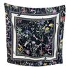 Spring and Summer Korean Flower Sunscreen Printed Large Square Scarf Scarf Scarf for Women Retro High-end Versatile Shawl