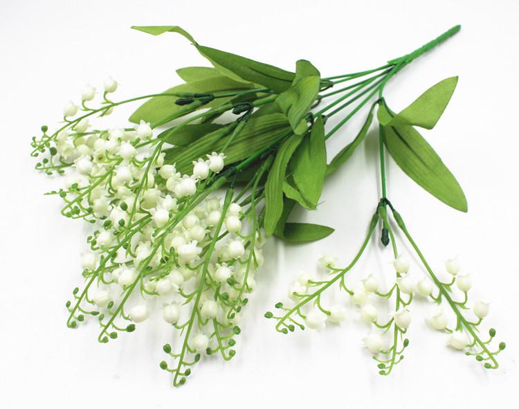 Lily of the Valley Artificial Wedding Bouquet—Fake Flowers for Living Room Decor & Bride Ornaments, 7 Forks Wind Chimes