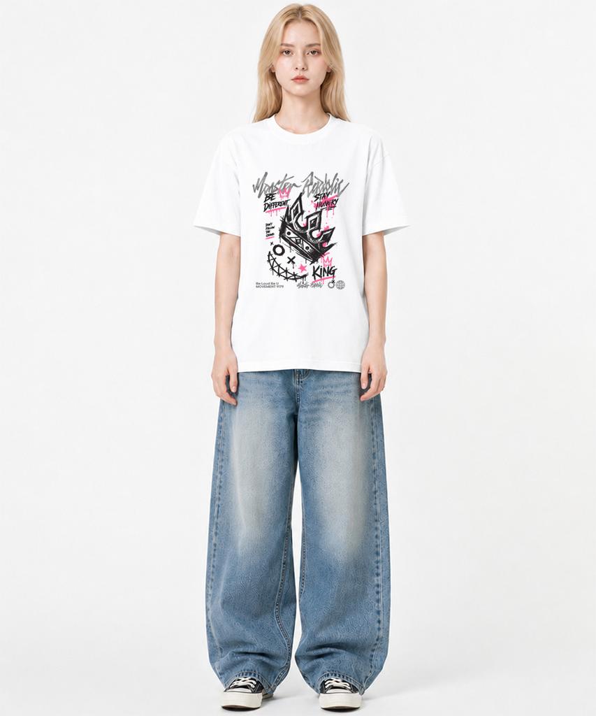 MONSTER REPUBLIC Crown Pink T-Shirt White_9179