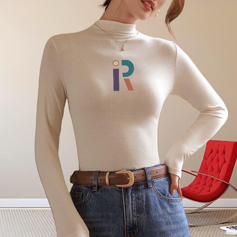 

Модальный черный женский утягивающий базовый слой с длинным рукавом и полувысоким воротником для осени/зимы S