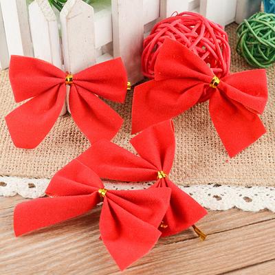 Weihnachtsdekorationen, Christbaumschmuck, Dekorative kleine Schleifen, 12 Stück in Rot, Gold und Silber