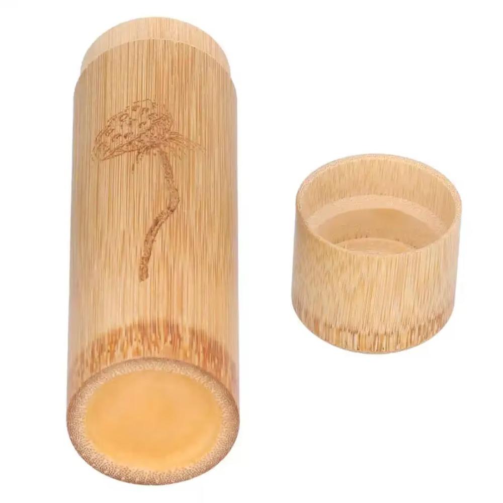 2PCS Healthy Pu'er Tea Box Chinese Style Tea Cans Tea Container Bamboo Tea Canister  Hotel